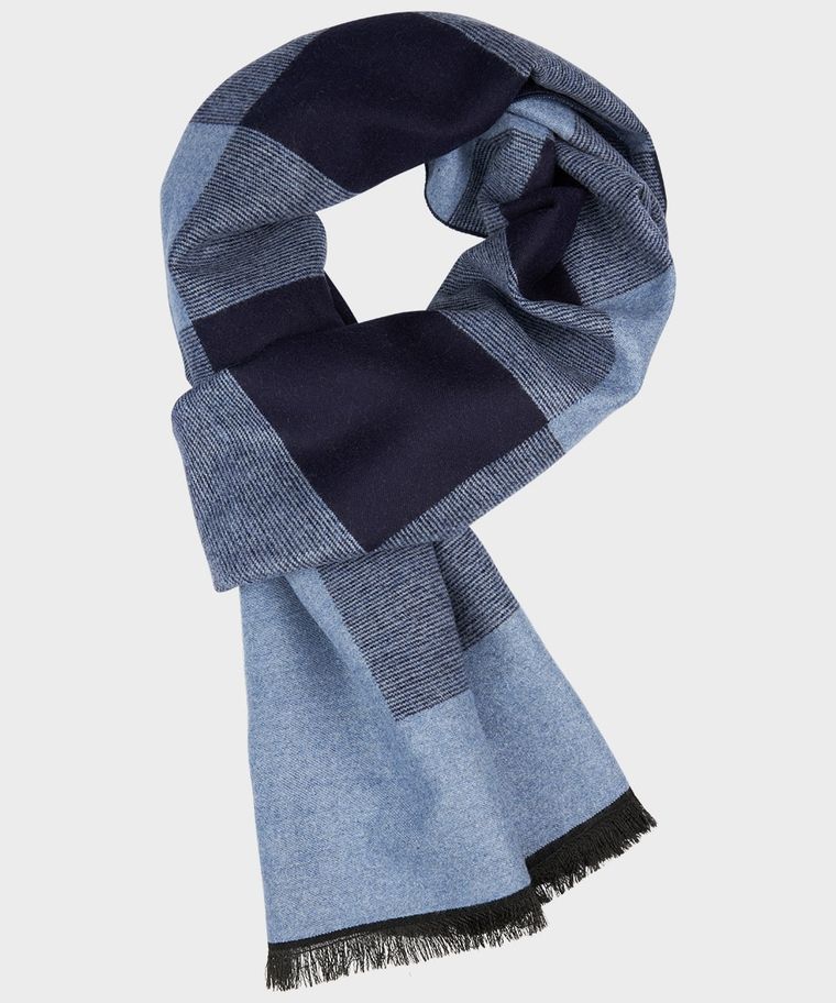 Blauw geweven sjaal