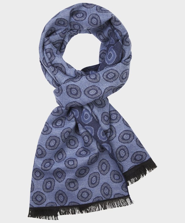 Blauw geweven sjaal