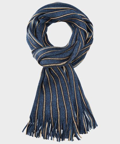 null Blauw gestreepte sjaal