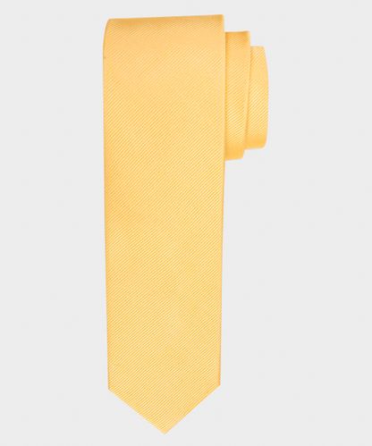 null Yellow skinny silk tie