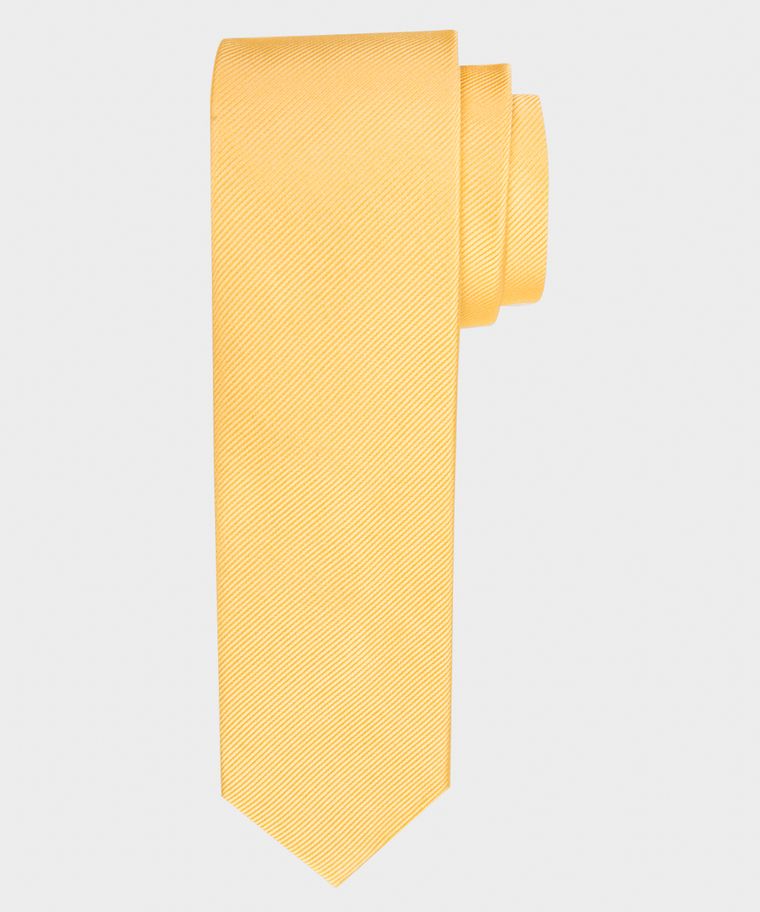 Yellow skinny silk tie