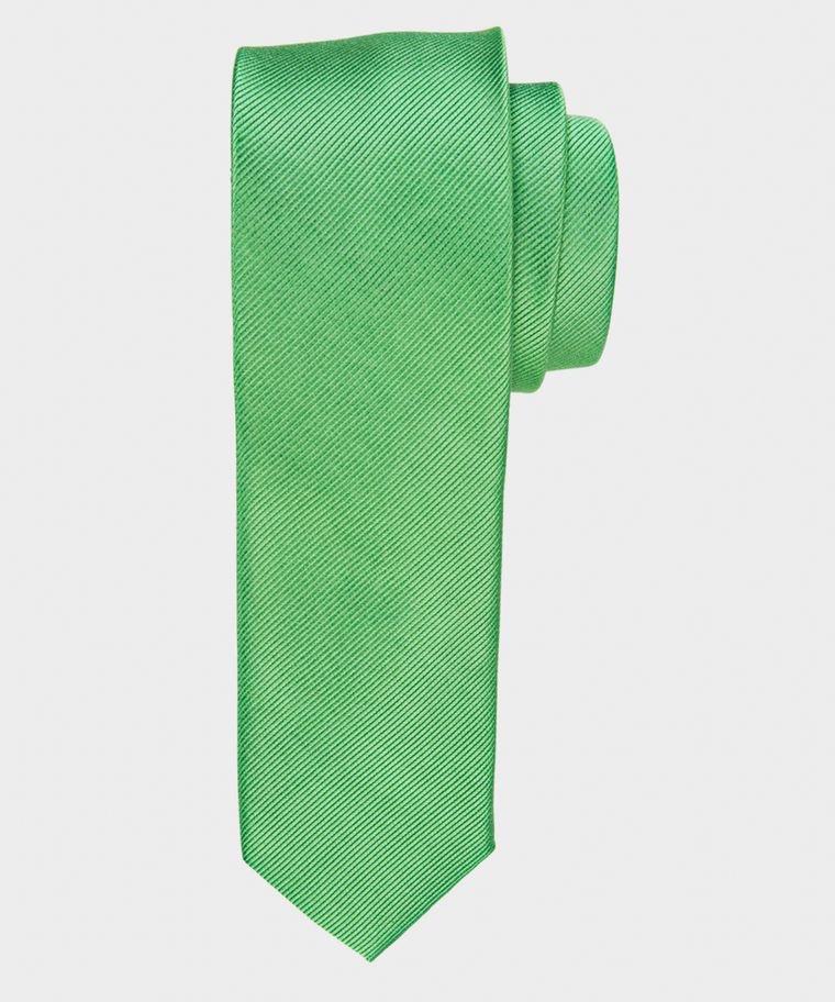 Green skinny silk tie
