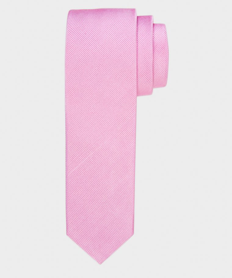 Pink skinny silk tie