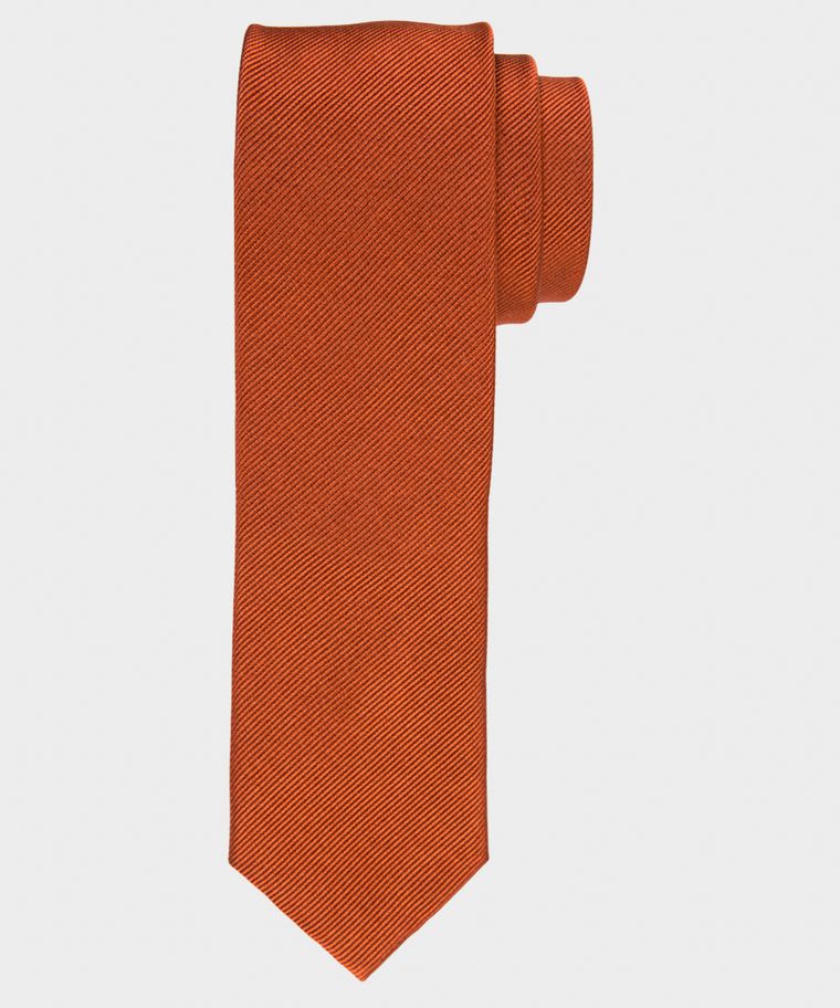 Rust skinny silk tie