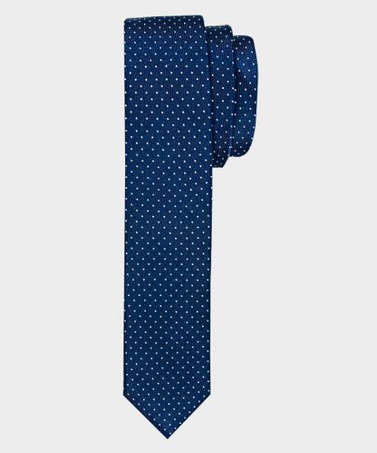 null Navy super skinny silk tie