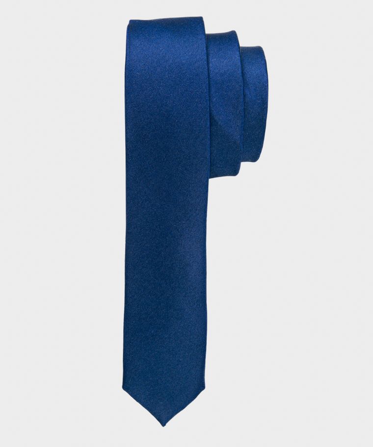 Navy super skinny silk tie