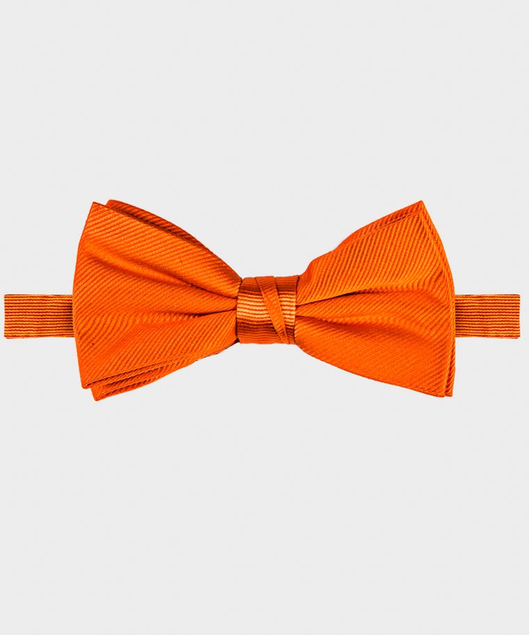 Orange solid silk bowtie