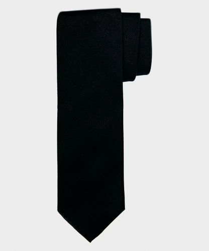 null Black solid silk tie