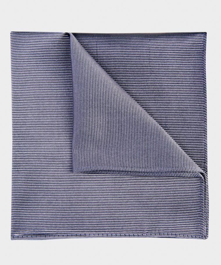 Michaelis grey silk pocket square
