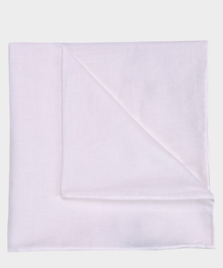 White cotton pocket square