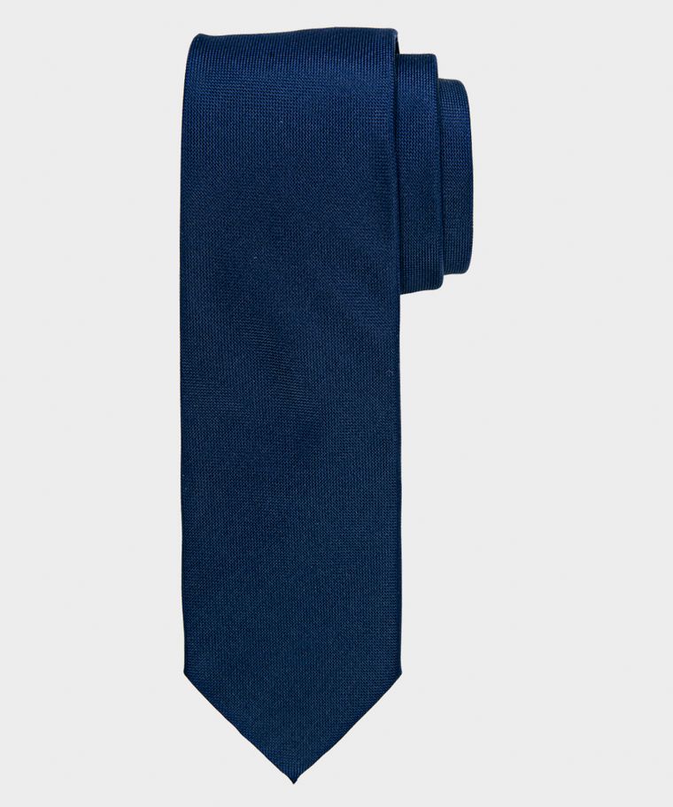 Navy solid silk tie