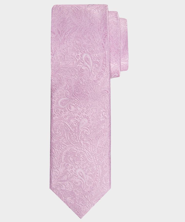 Pink paisley silk tie