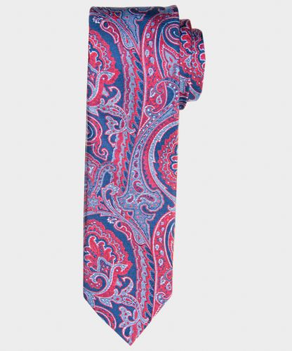 null Red paisley silk tie