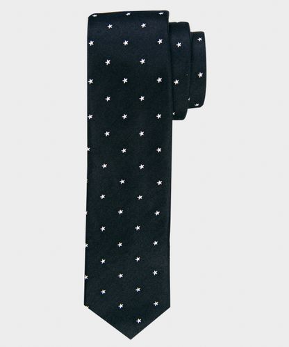 null Black skinny silk tie