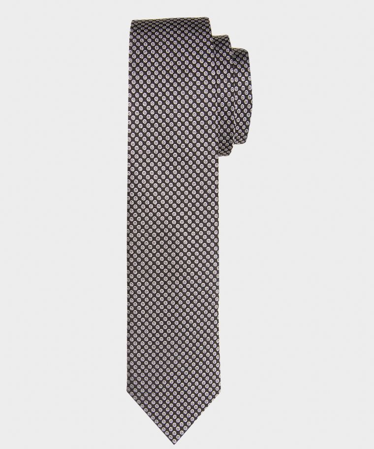 Black skinny silk tie
