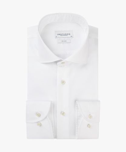 Profuomo Weißes Hemd aus feinem Twill