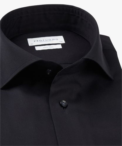 Profuomo Black fine twill shirt