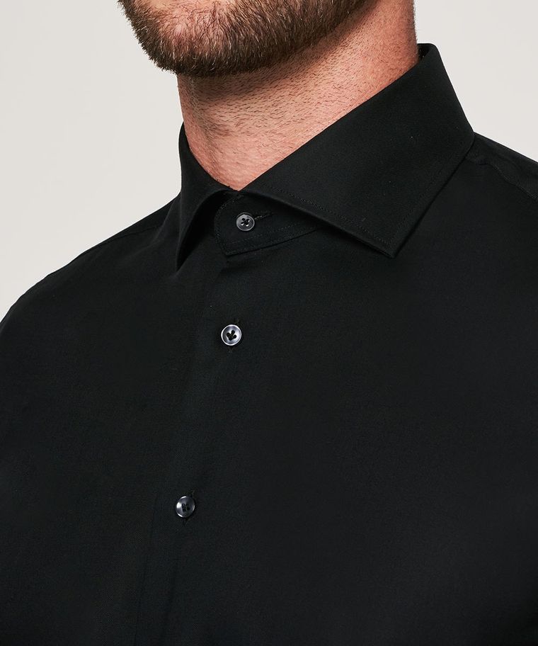Zwart twill overhemd