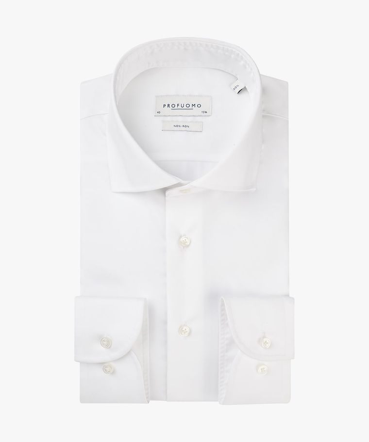 Weißes Twill-Hemd, extra Langarm