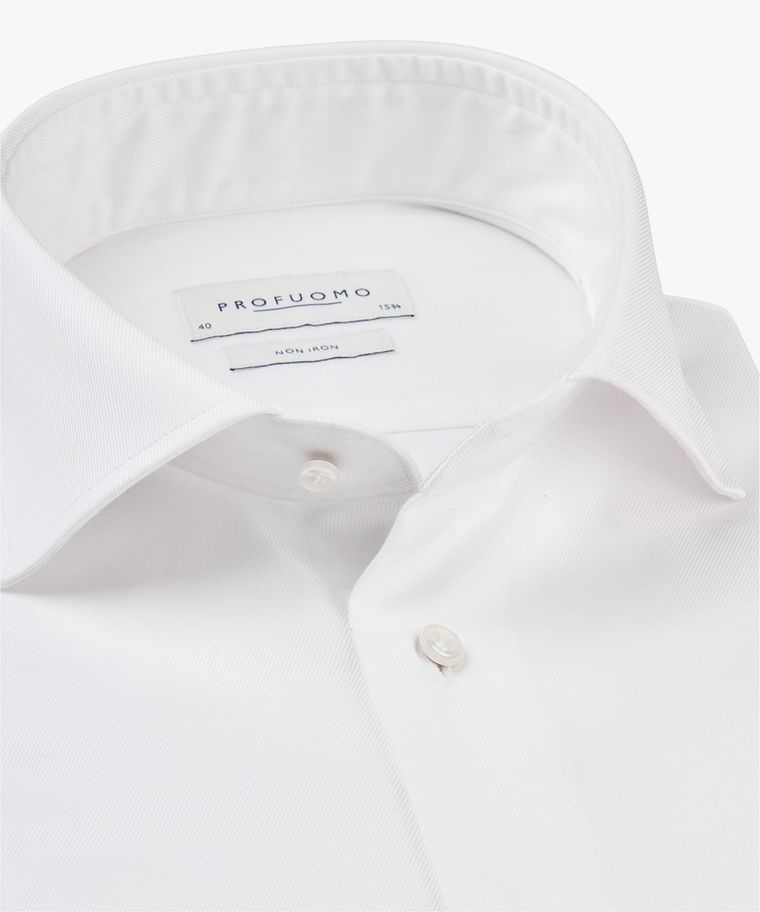 Weißes Two Ply-Hemd aus Twill