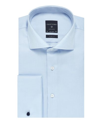 null Blue two-ply twill shirt
