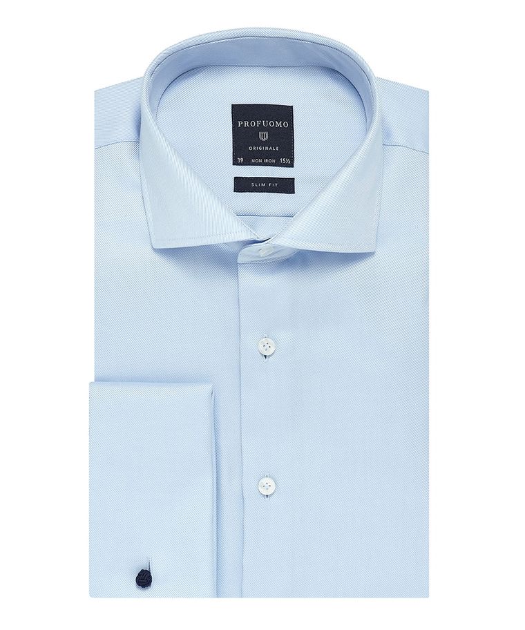 Blue two-ply twill shirt