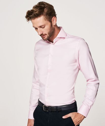 null Pink two-ply twill cotton shirt
