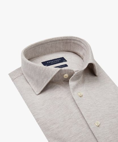 PROFUOMO Beige mélange knitted shirt