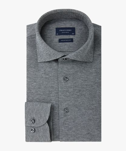 PROFUOMO Anthra mélange knitted shirt