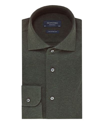 null Green mélange knitted shirt