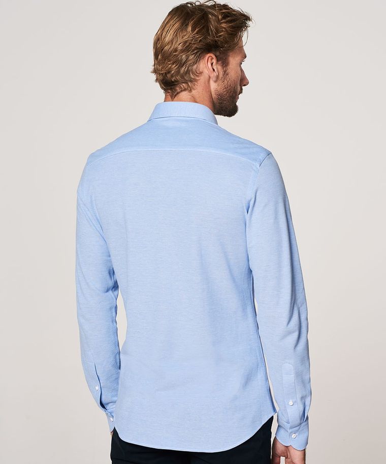 Blauw knitted overhemd