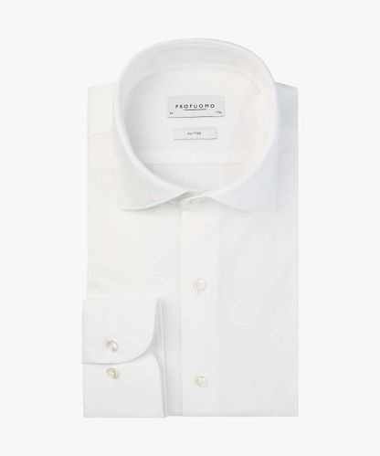 Profuomo Weißes Piqué-Hemd