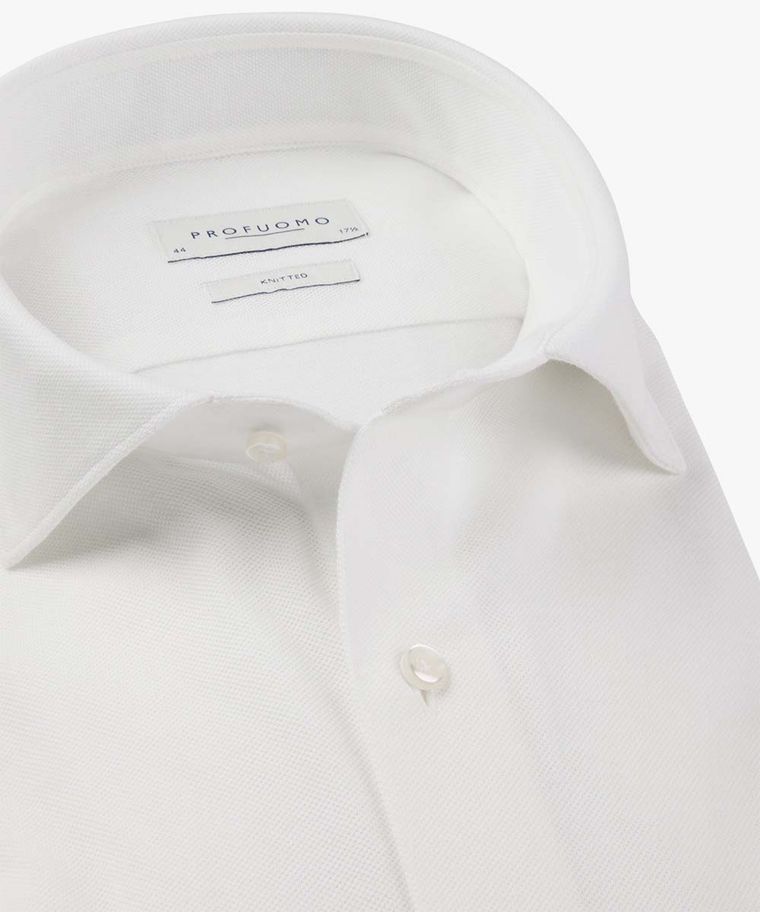 Weißes Piqué-Hemd