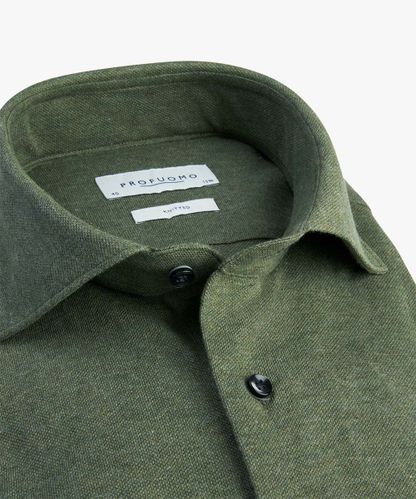 Profuomo Army mélange knitted overhemd