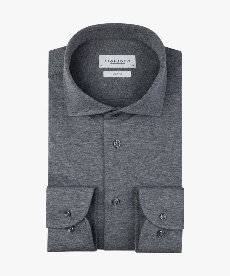 Grey single jersey knitted shirt