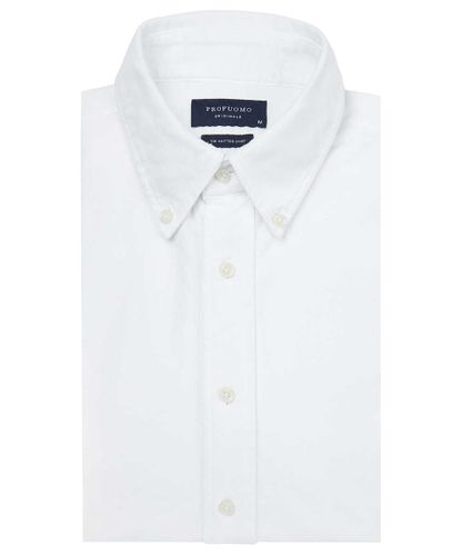 null Weißes Garment Dye-Hemd