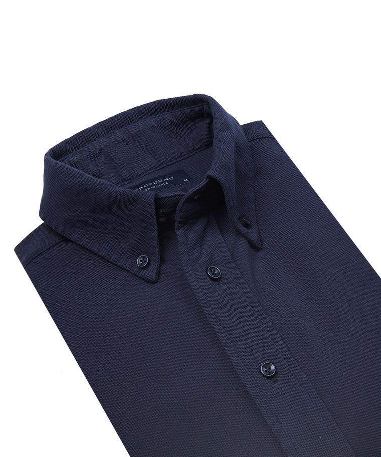 Navy garment dyed shirt