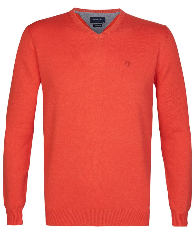 Orange V-neck pullover