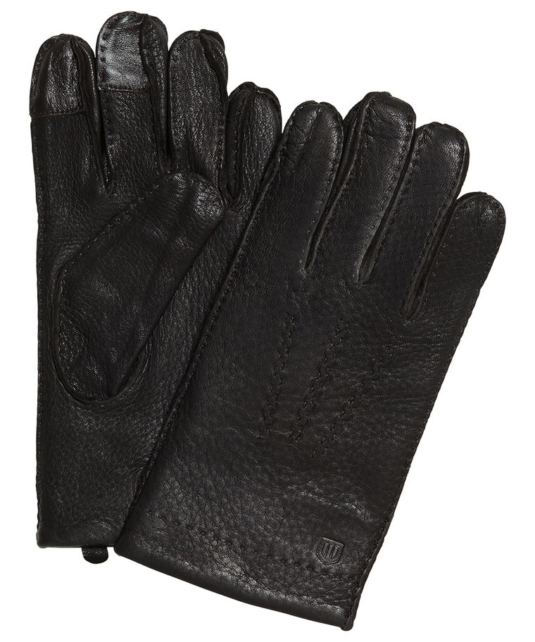 Braune Handschuhe aus Hirschleder