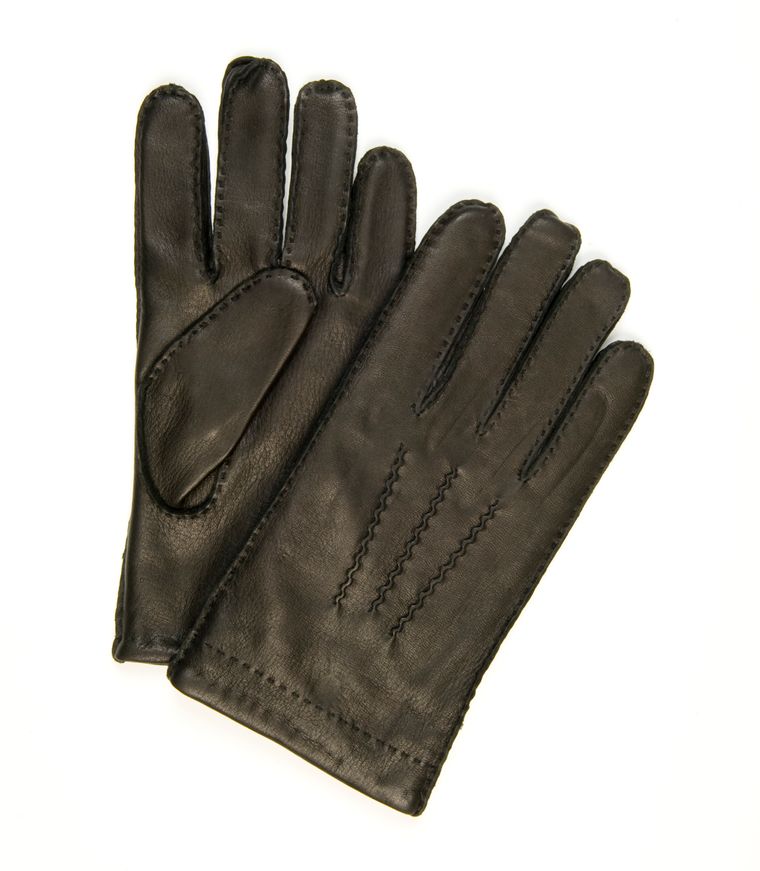 Zwarte hertenleren handschoenen