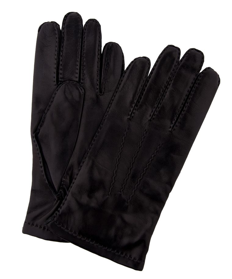 Zwarte nappa leren handschoenen