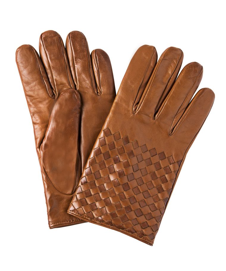 Cognac nappa leather gloves