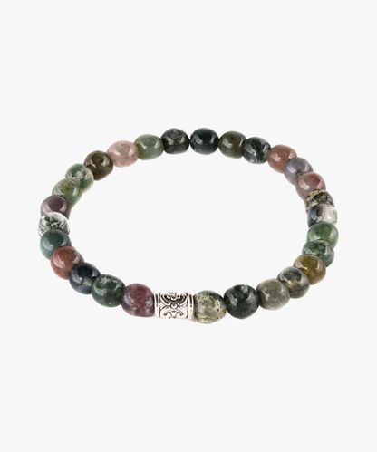 PROFUOMO Red green indian agate bracelet
