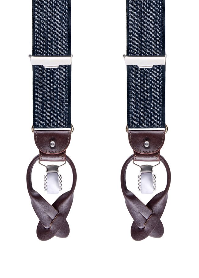 Navy gemeleerde bretels