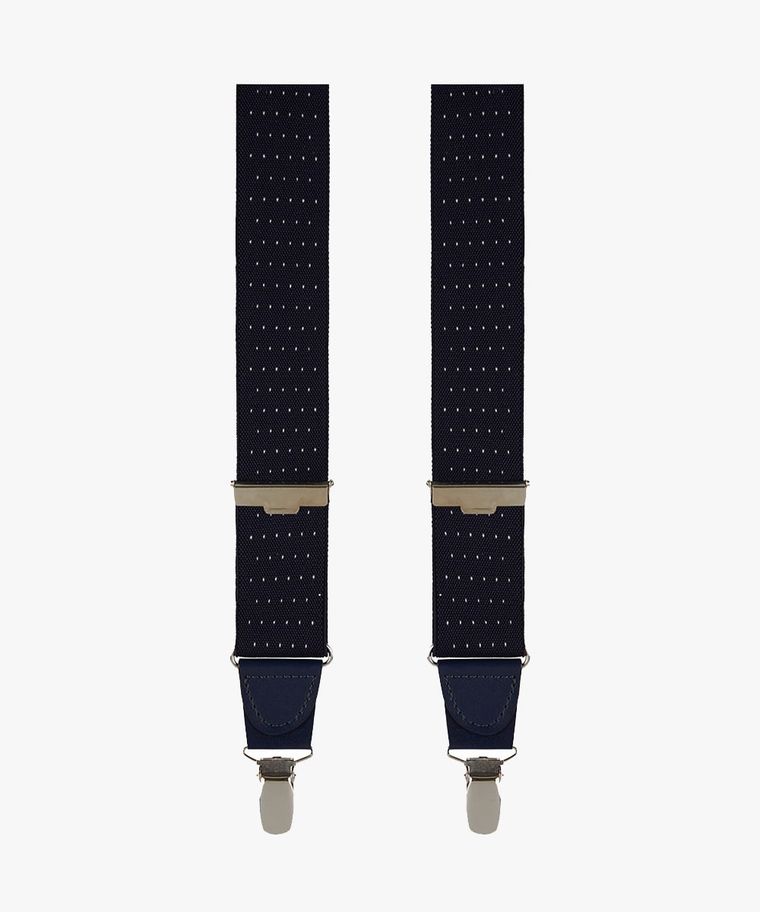 Navy pindot bretels