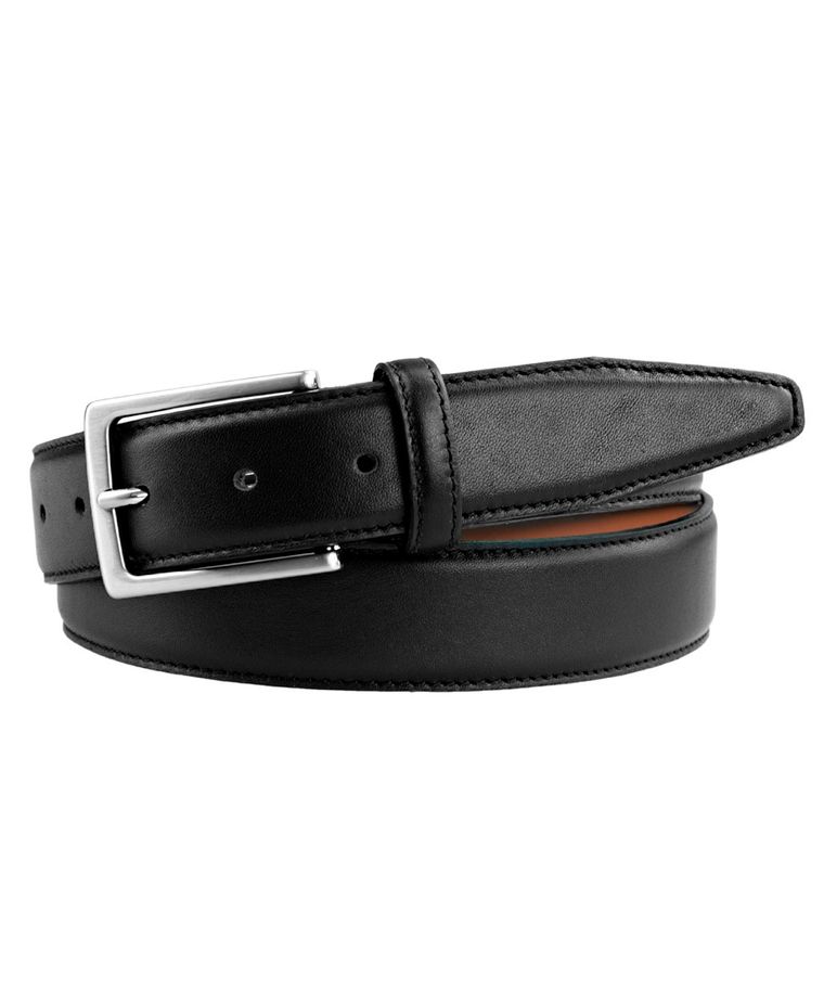 Black calf leather belt xl