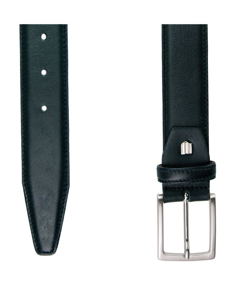 Black calf leather belt xl
