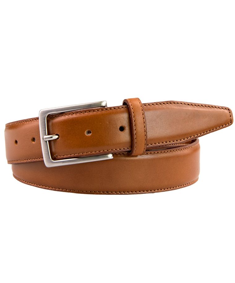 Cognac classic calf leather belt