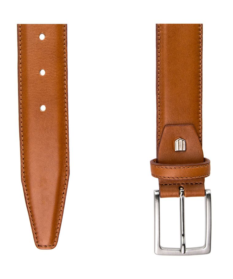 Cognac classic calf leather belt