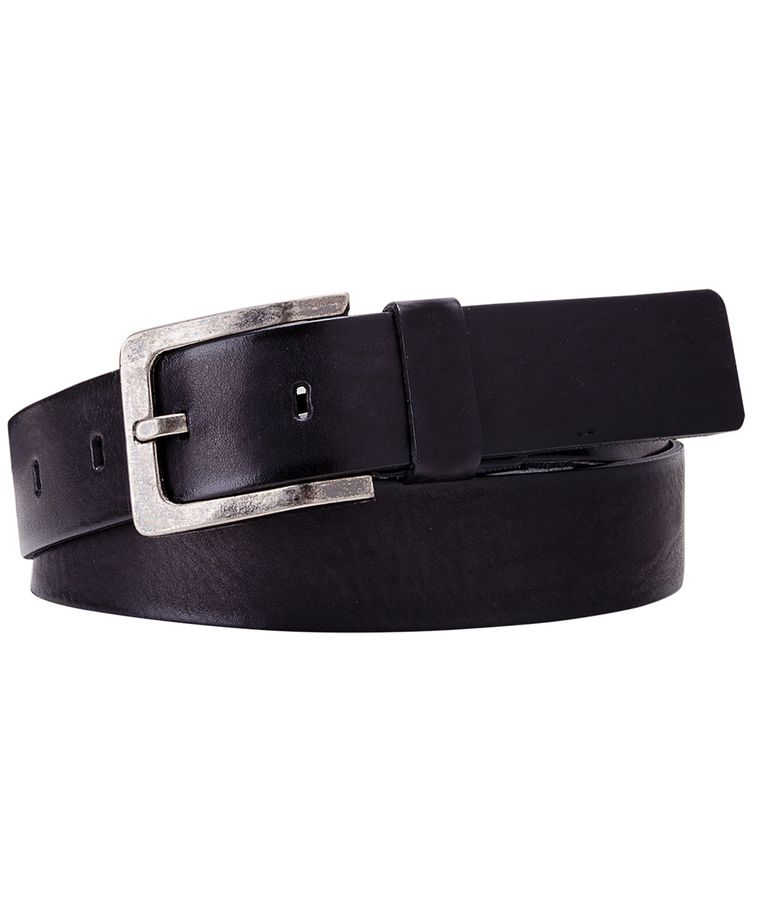 Black informal leather belt